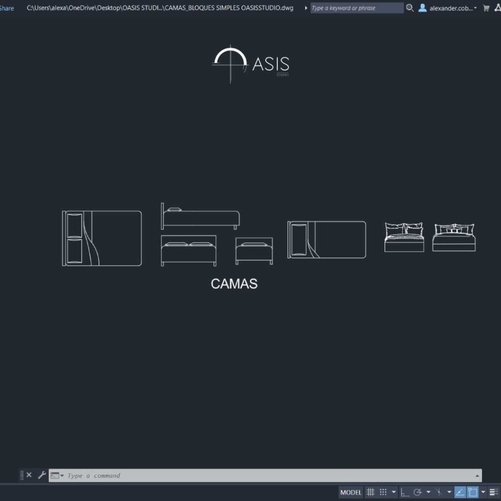 Camas_Bloques Simples_AutoCAD_OasisStudio