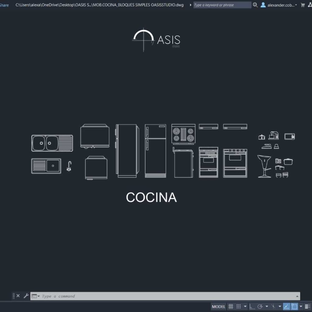 Mob. Cocina_Bloques Simples_AutoCAD_OasisStudio