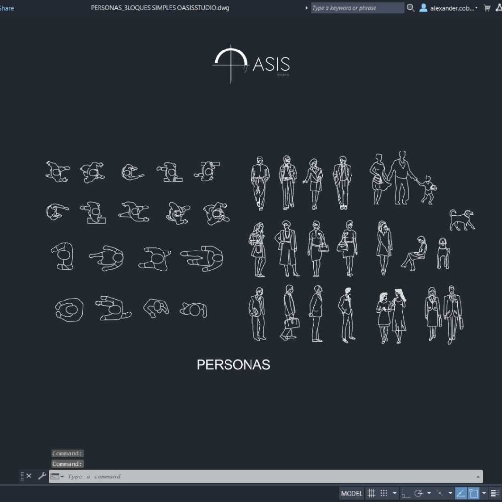 Personas_Bloques Simples_AutoCAD_OasisStudio