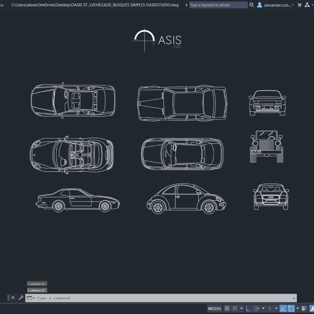 Vehículos_Bloques Simples_AutoCAD_OasisStudio